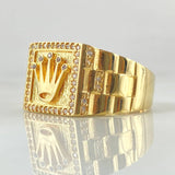 Square Crown Ring 8.1gr / Size 11 / 18K Gold ©