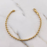 Bracelet Pulse 6.8gr / 20cm / 2.9mm Beads Diamond Cut 18K Yellow Gold #