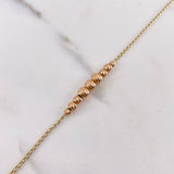 Bracelet Spike 2.45gr / 19cm / 3mm-4mm-5mm Beads Diamond Cut Two Yellow and Rose Gold +3 18K #
