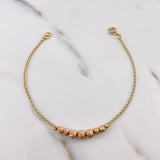 Bracelet Spike 2.45gr / 19cm / 3mm-4mm-5mm Beads Diamond Cut Two Yellow and Rose Gold +3 18K #