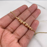 Bracelet Spike 2.45gr / 19cm / 3mm-4mm-5mm Beads Diamond Cut Two Yellow and Rose Gold +3 18K #