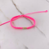 Pink Bracelet Beads Diamond Cut 0.3gr / 3mm 18K Yellow Gold $