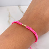 Pink Bracelet Beads Diamond Cut 0.3gr / 3mm 18K Yellow Gold $