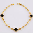 Bracelet GC Clover Onyx 3.5g / 7 in / 3.65mm Yellow Gold 18K