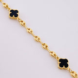 Bracelet GC Clover Onyx 3.5g / 7 in / 3.65mm Yellow Gold 18K