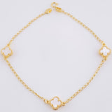 Pulso Aro Seguido Trebol Nacar 2.95g / 7 1/2 in / 1.5mm Oro Amarillo 18K