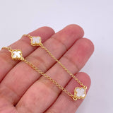 Pulso Aro Seguido Trebol Nacar 2.95g / 7 1/2 in / 1.5mm Oro Amarillo 18K