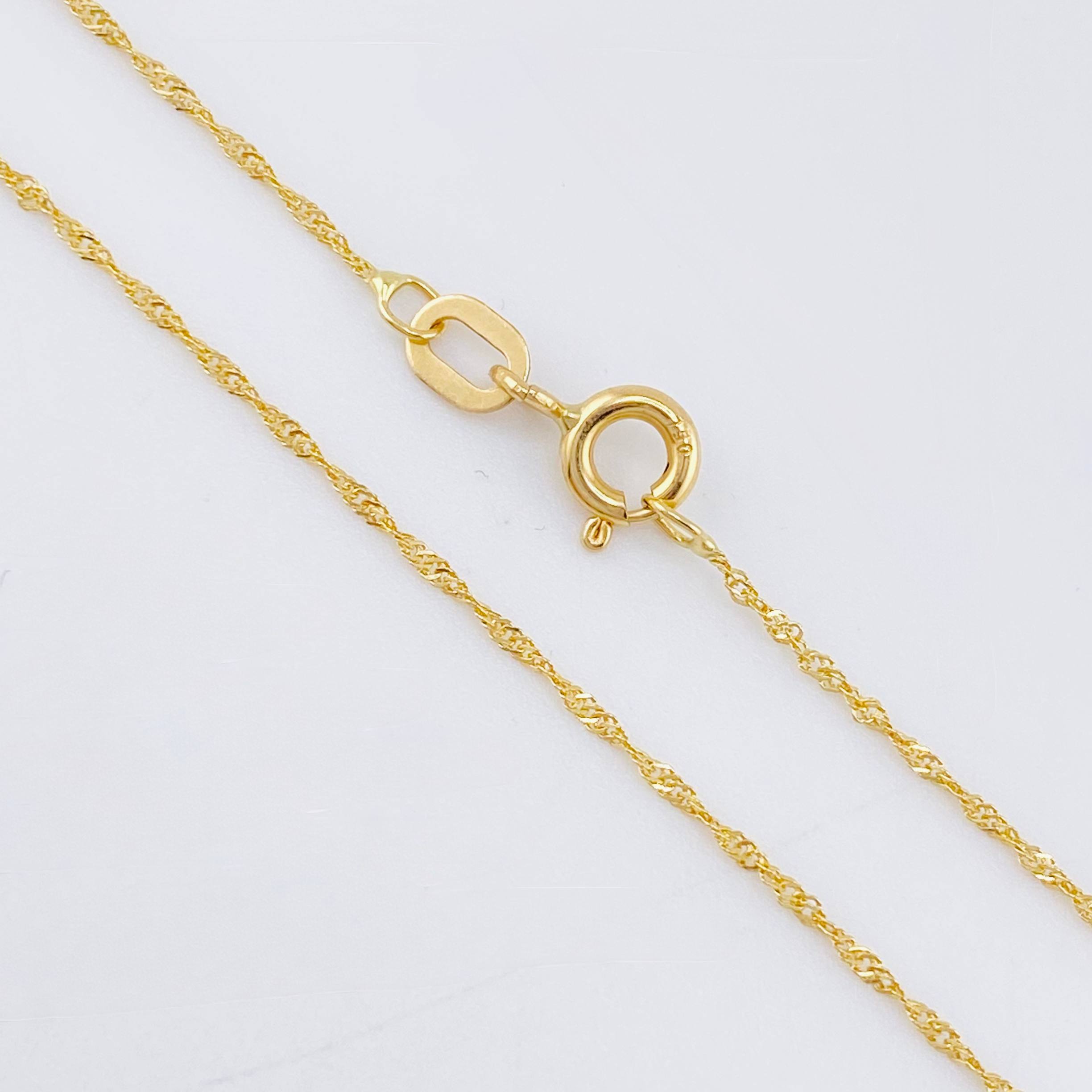 Set Cadena y Dije Singapur + Corazón 1.25gr / 17 3/4 in / Oro Amarillo 18K