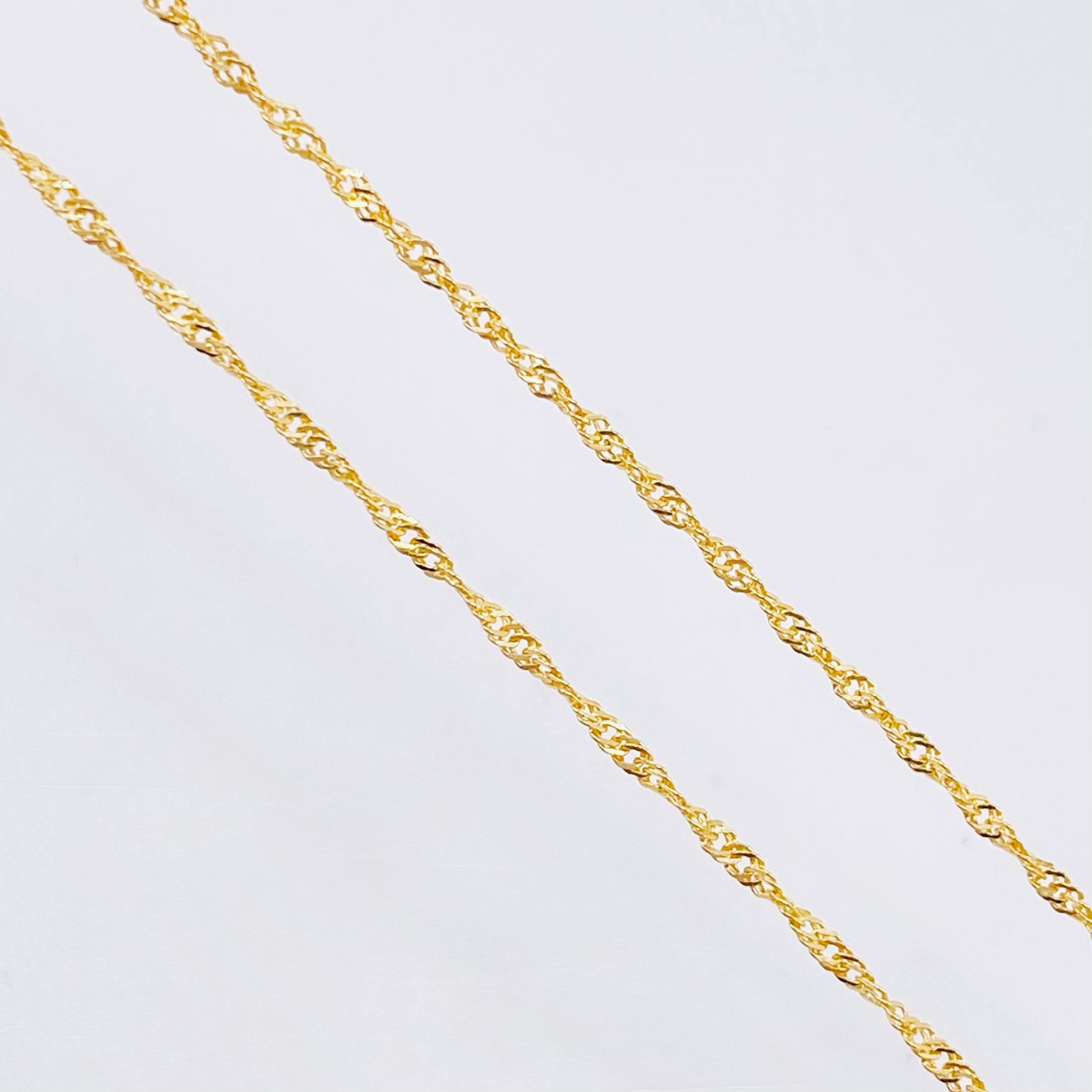 Set Cadena y Dije Singapur + Corazón 1.25gr / 17 3/4 in / Oro Amarillo 18K