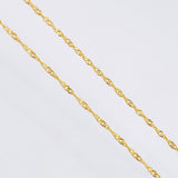 Set Singapore Chain and Pendant + Heart 1.2gr / 17 3/4 in / Yellow Gold 18K