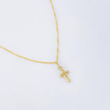 Set Cadena y Dije Singapur + Cruz 1.25gr / 17 3/4 in / Oro Amarillo 18K ©