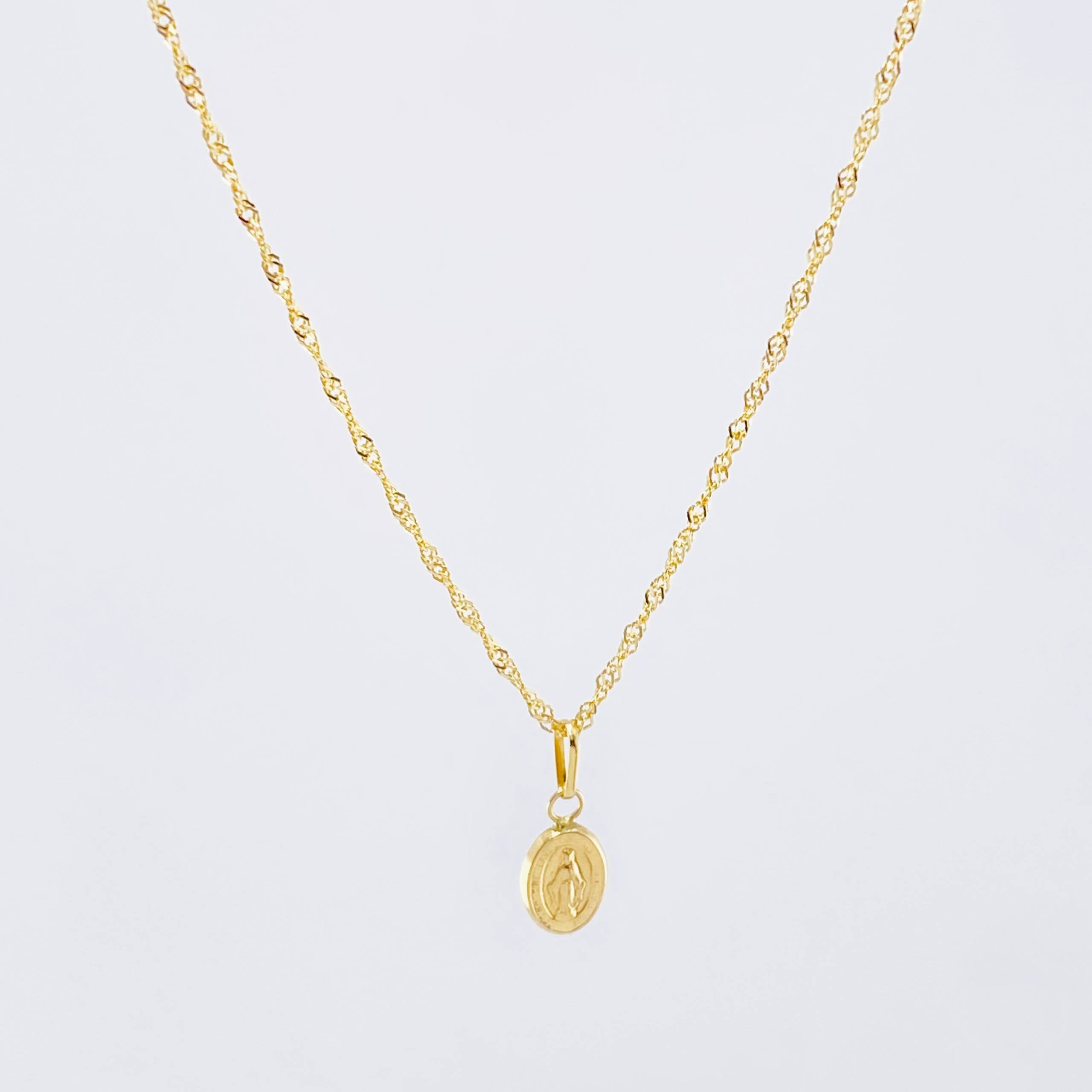 Venetian Chain and Pendant Set + Virgin 1.35gr / 19 3/4 in / 18K Yellow Gold ©