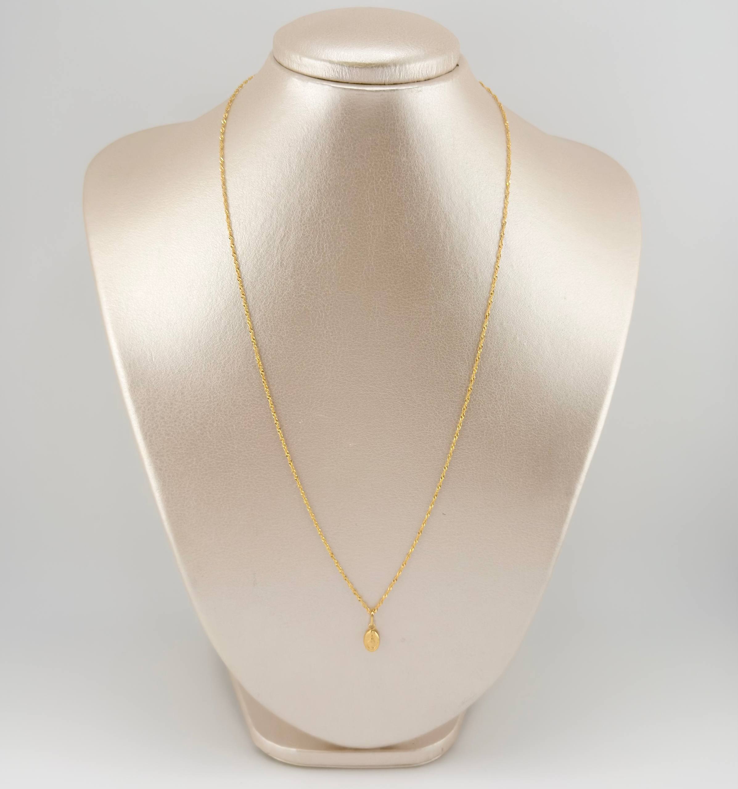 Venetian Chain and Pendant Set + Virgin 1.35gr / 19 3/4 in / 18K Yellow Gold ©