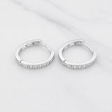 Hoop Earrings Carril 2.1g / 1/2 in 18K White Gold