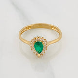 Halo Drop Ring 2.1g / T7 Yellow Gold 18K