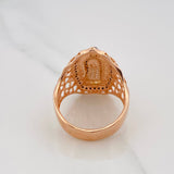 Anillo Virgen Guadalupe 8g / T11 Dos Oros Negro Rosa 18K