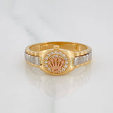 Anillo Correa Corona 3.95g / T9 1/4 Tres Oros 18K