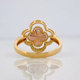 Anillo Trebol 3.75g / T6 1/2 Dos Oros Negro Amarillo 18K