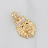 Dije León 3.85g / 1 1/4 in Dos Oros Amarillo Blanco 18K