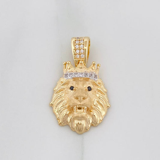 Dije León 3.85g / 1 1/4 in Dos Oros Amarillo Blanco 18K