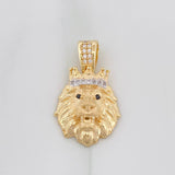 Dije León 3.85g / 1 1/4 in Dos Oros Amarillo Blanco 18K