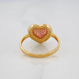 Anillo Corazón Tupido 2.65g / T6 1/2 Dos Oros Amarillo Blanco 18K
