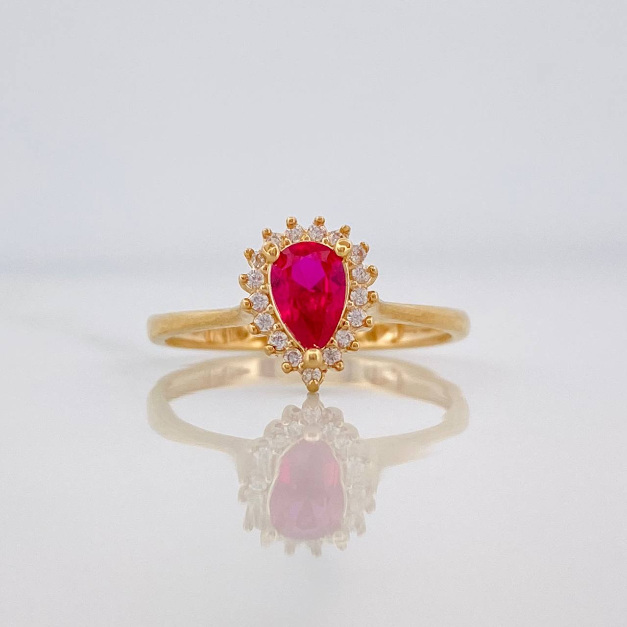 Anillo Halo Gota 2g / T6 1/2 Oro Amarillo 18K