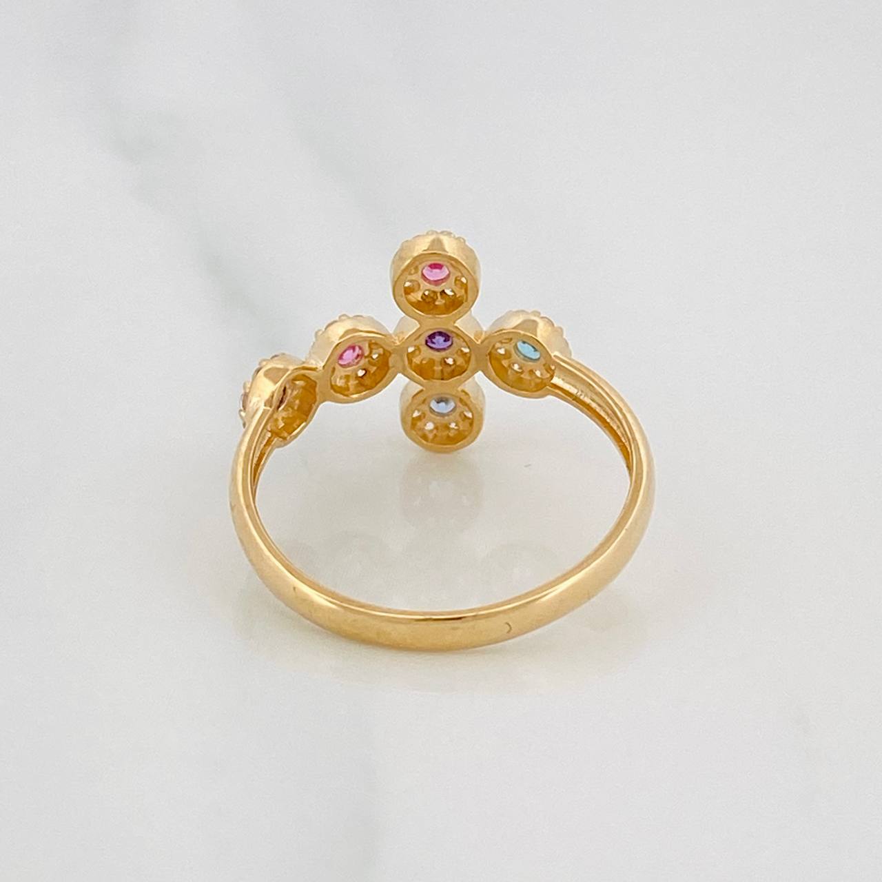 Anillo Cruz Tupida 2.4g / T7 1/2 Oro Amarillo 18K