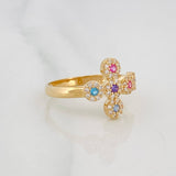 Anillo Cruz Tupida 2.4g / T7 1/2 Oro Amarillo 18K