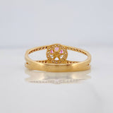 Halo Circle Ring 2.3g / Size 7 3/4 Two-Tone Yellow and White Gold 18K