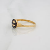 Anillo Circulo 1.7g / T5 1/4 Dos Oros Negro Amarillo 18K