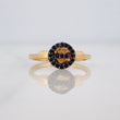 Anillo Circulo 1.7g / T5 1/4 Dos Oros Negro Amarillo 18K