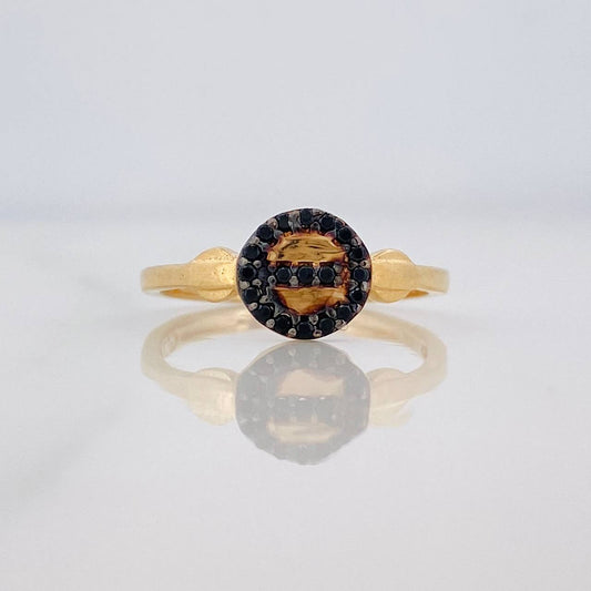 Circle Ring 1.7g / T5 1/4 Two-Tone Black Yellow 18K Gold