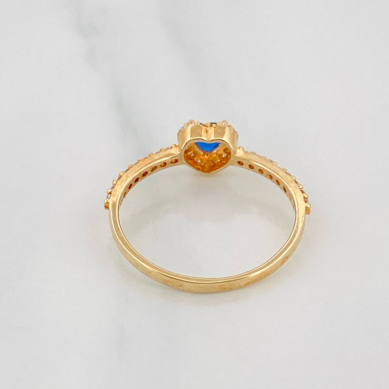 Anillo Halo Corazón 2g / T7 3/4 Oro Amarillo 18K