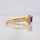 Anillo Halo Corazón 2g / T7 3/4 Oro Amarillo 18K