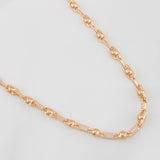 Cadena Rustica Burbuja 11.1g / 24 in / 3.4mm Oro Rosa 18K