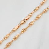 Cadena Rustica Burbuja 11.1g / 24 in / 3.4mm Oro Rosa 18K