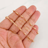 Cadena Rustica Burbuja 11.1g / 24 in / 3.4mm Oro Rosa 18K
