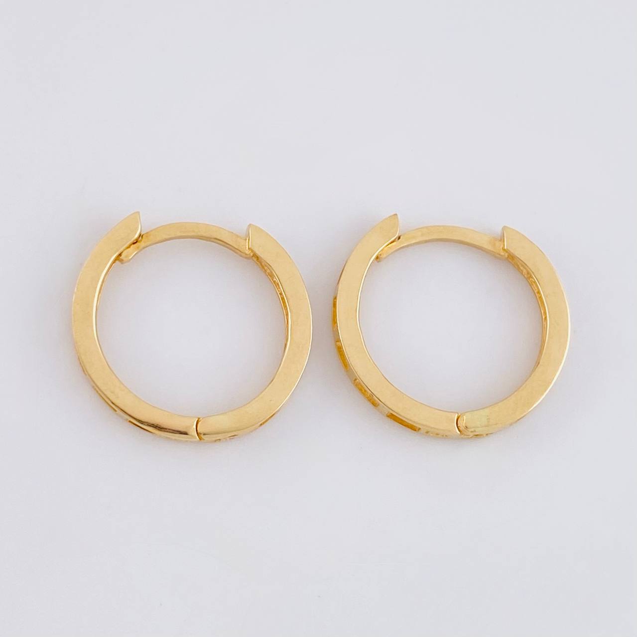Candongas Mela Carril Tupido 2.2g / 1/2 in Oro Amarillo 18K