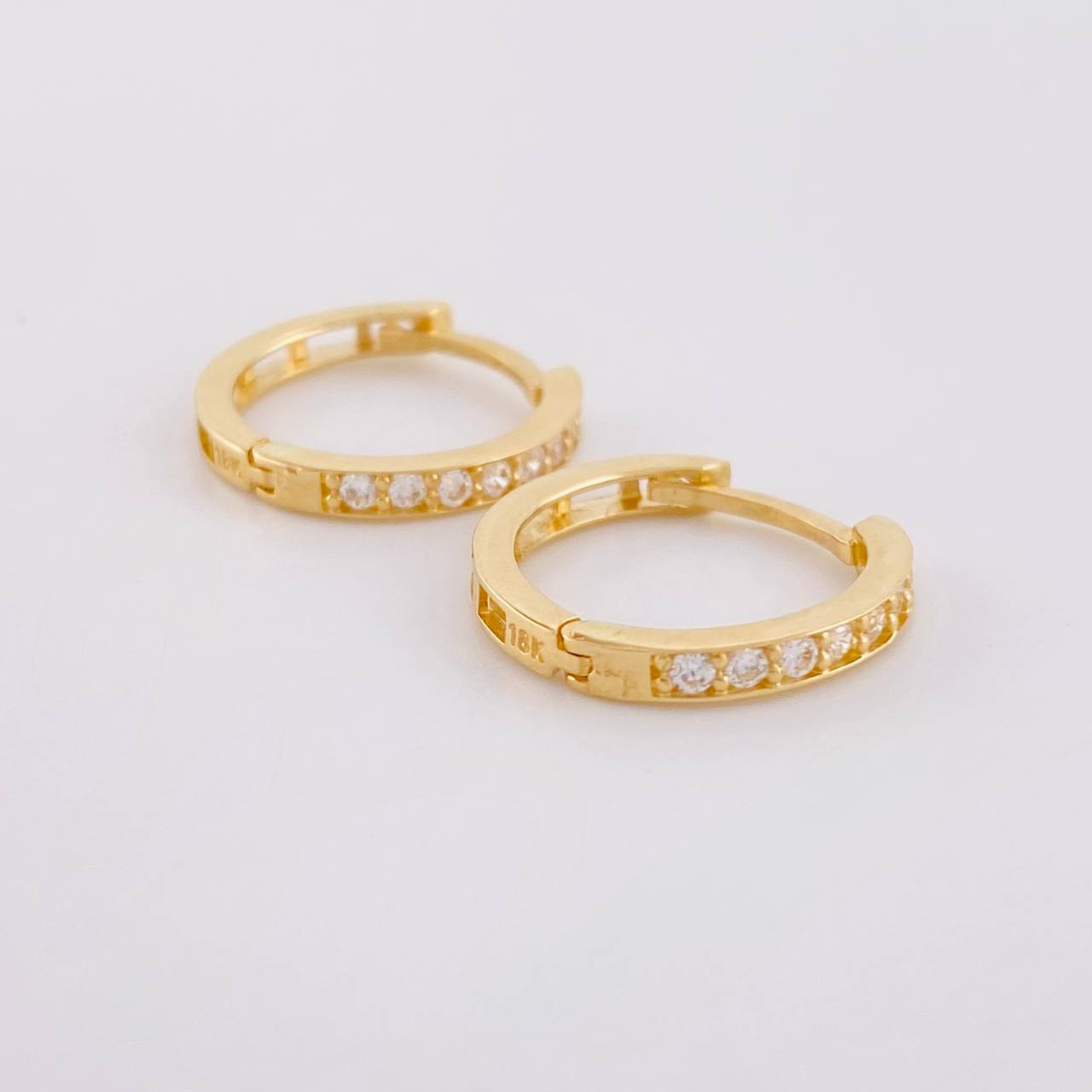 Candongas Mela Carril Tupido 2.2g / 1/2 in Oro Amarillo 18K