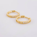 Candongas Mela Carril Tupido 2.2g / 1/2 in Oro Amarillo 18K