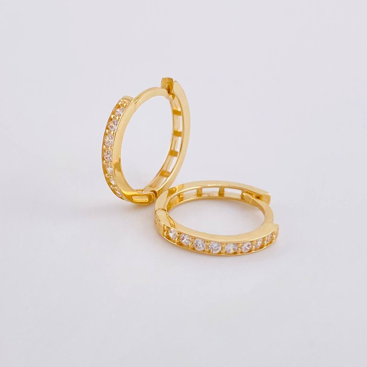 Hoop Earrings Mela Carril Tupido 2.15g / 1/2 in Yellow Gold 18K