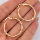 Hoop Earrings 2gr / 1.2in / 18K Gold &