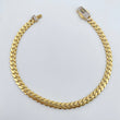 Cuban Links Bracelet Infinite 7.3gr / 20.9cm / 4.9mm White Zircons Two Yellow White Gold +2 18K $