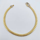 Cuban Links Bracelet Infinite 7.3gr / 20.9cm / 4.9mm White Zircons Two Yellow White Gold +2 18K $