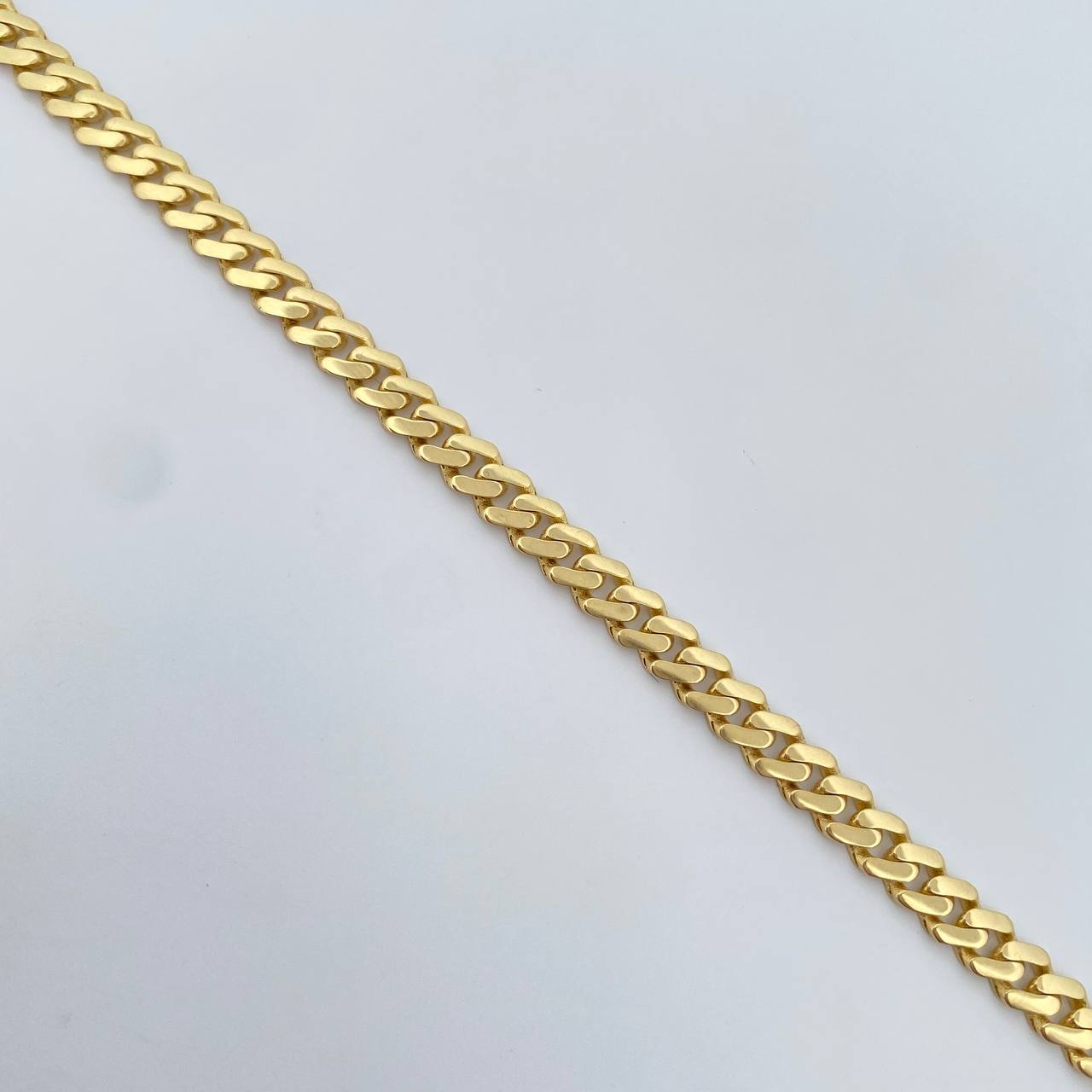 Cuban Links Bracelet Infinite 7.3gr / 20.9cm / 4.9mm White Zircons Two Yellow White Gold +2 18K $