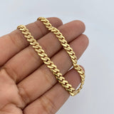 Cadena Cubana Infinito 20.05gr / 60.2cm / 4.9mm Circones Blancos Dos Oros Amarillo Blanco +2 18K $