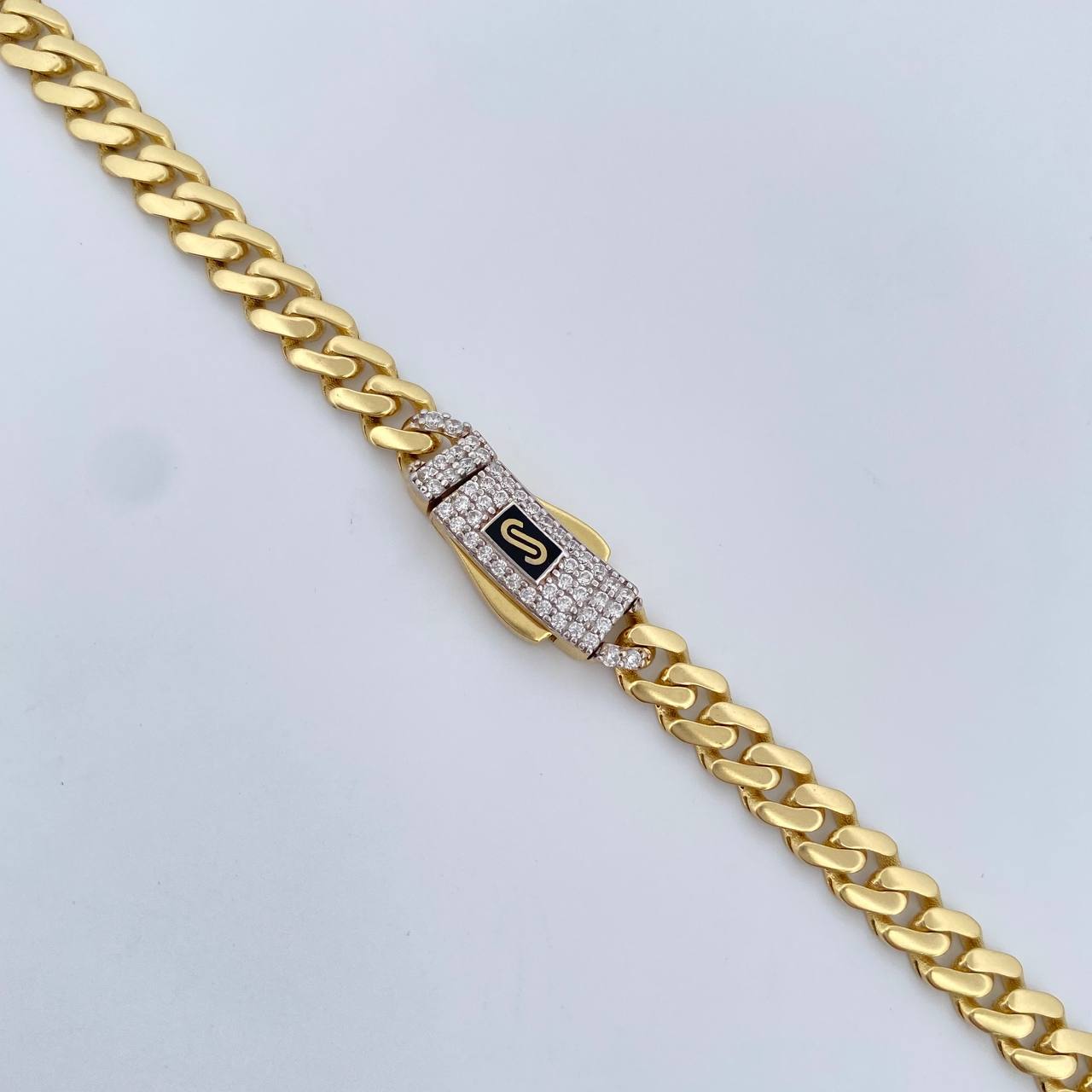 Cuban Links Infinite 19.2gr / 60cm / 4.9mm White Zircons Yellow Gold +2 18K &