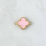 Herraje Trébol VCyA 0.95gr / 1.8cm / 13mm Resina Rosa Oro Amarillo 18K