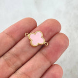 Herraje Trébol VCyA 0.95gr / 1.8cm / 13mm Resina Rosa Oro Amarillo 18K